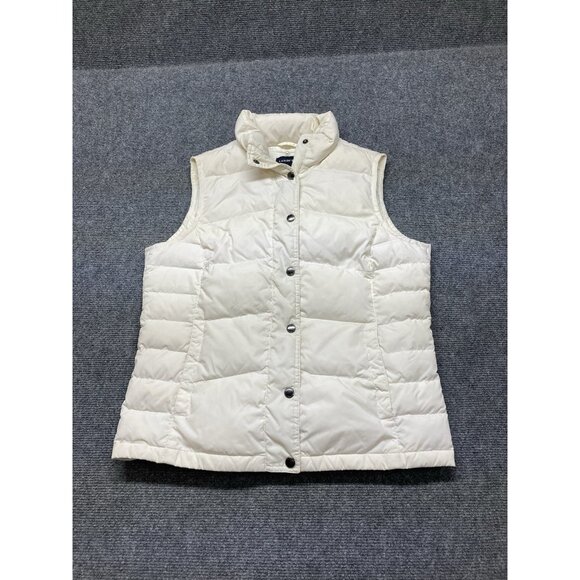 Lands End Women's Quilted Goose Down Puffer Vest Women’s Size Small (6-8) White - Picture 1 of 8